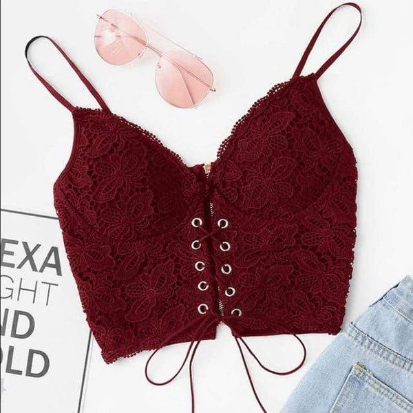 Lace Strap Crop Top