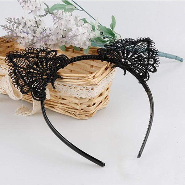 Cute cat ear lace headband