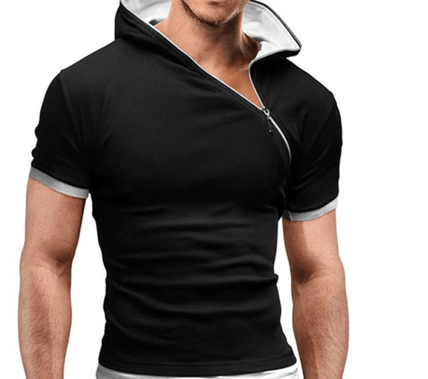 Oblique Zipper Shirt - Gothic Babe Co
