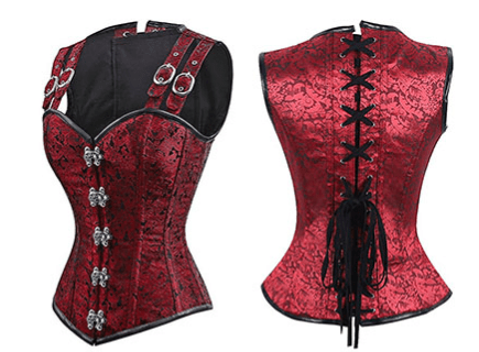 Red Brocade Sexy Corset