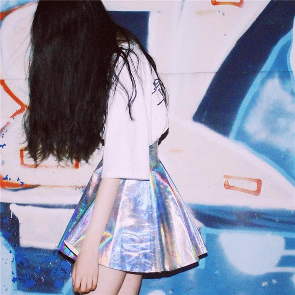 HOLOGRAPHIC GOTHIC MINI SKIRT