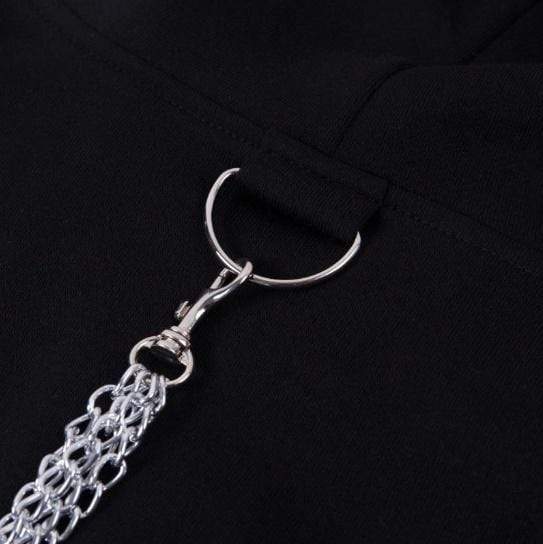 Gothic Chain Crop Hoodie