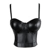Gothic Faux Leather Bustier Crop Top