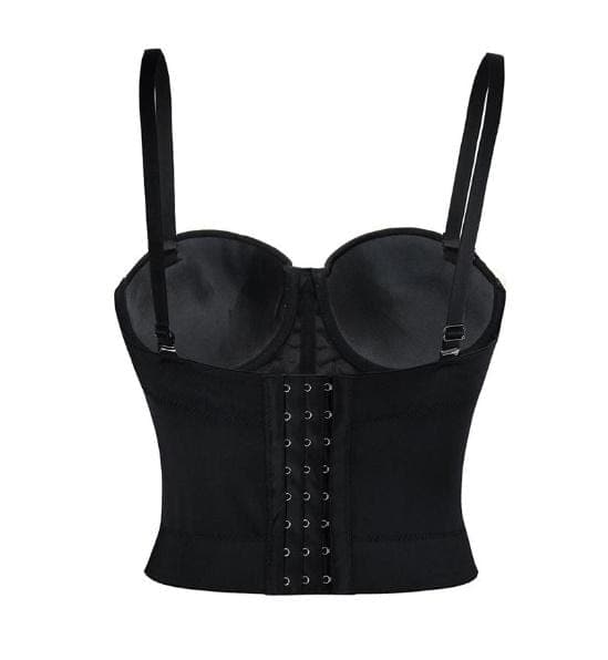 Gothic Faux Leather Bustier Crop Top