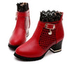Snake Pattern Ankle Boots