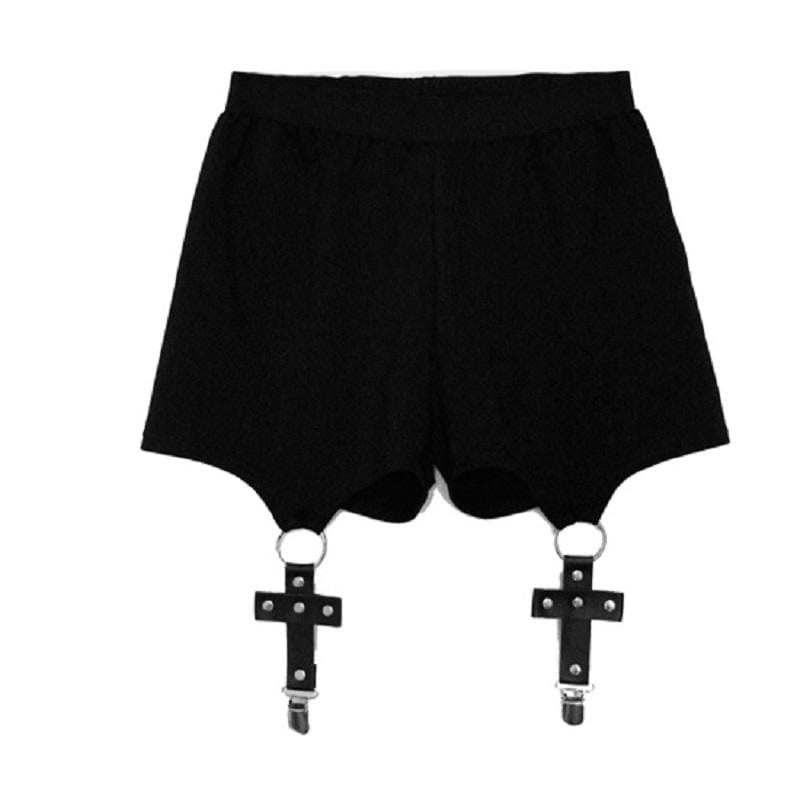 Summer Punk Cross Ring Short Pants