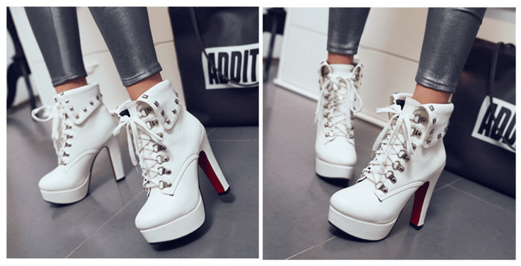 Detachable Ankle Bag Fifi Lilac Combat Sneaker Boots