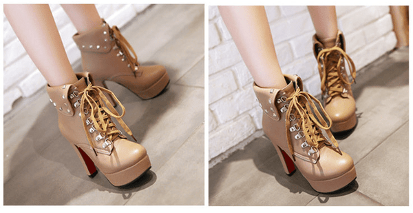 FIFI Lace-Up Heel Gothic Boots